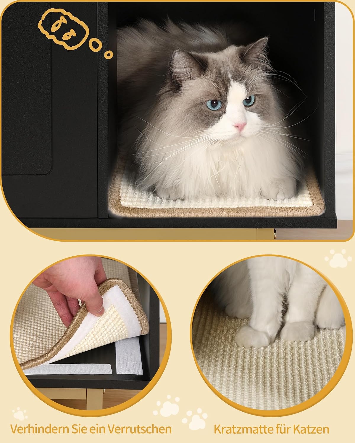 Thumbnail 6 de Hzuaneri Katzenschrank CB01504G – Katzentoilette, Katzenschrank und Katzenhaus, 80 x 50 x 61 cm