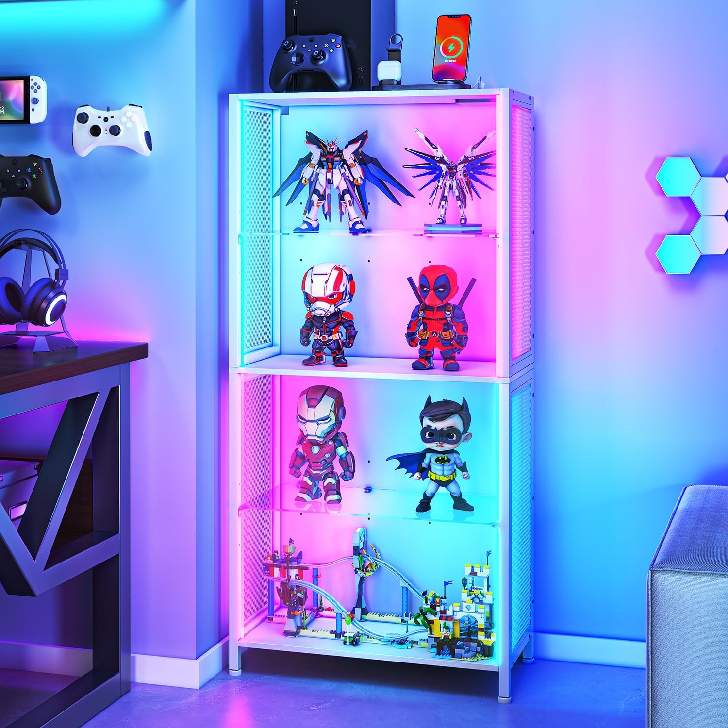 Detalle de Display Cabinet with RGB Lighting