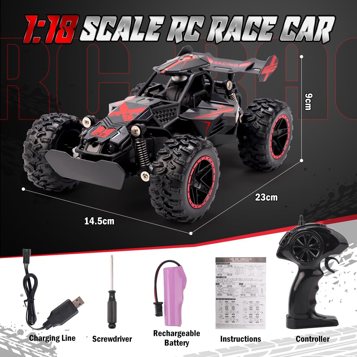 Thumbnail 6 de RUIDYA Kids RC Race Car 1:18 Off‑Road