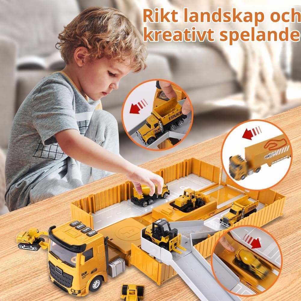 Thumbnail 6 de Aolso BAU LKW byggfordonsset med ljus, ljud och roterande kran