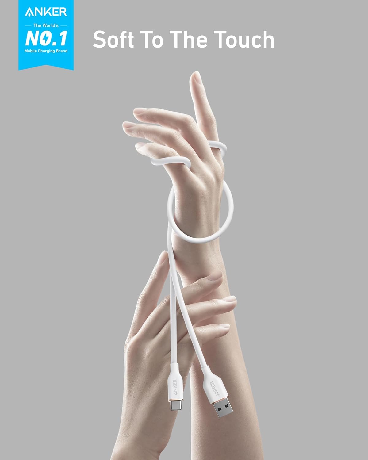 Detalle 2 de Anker Flow Cord USB-A to USB-C Cable (6 ft, Silicone) – 15W Fast Charging & 480 Mbps Sync