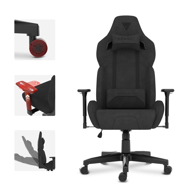 Thumbnail 3 de SENSE7 Sentinel: Silla Gaming de Tela Ergonómica, Ajustable y con Soporte Lumbar (Negra)