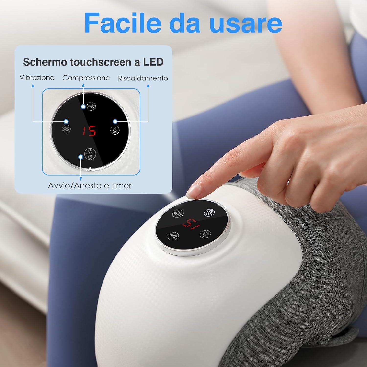 Thumbnail 3 de Massaggiatore ginocchio con calore e vibrazione 5000 mAh