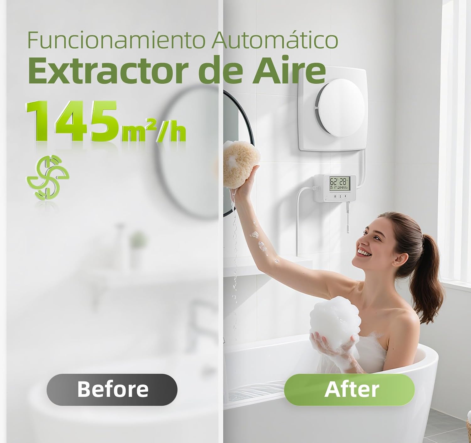 Detalle 2 de BUMSOU QU119 Extractor de baño 100 mm