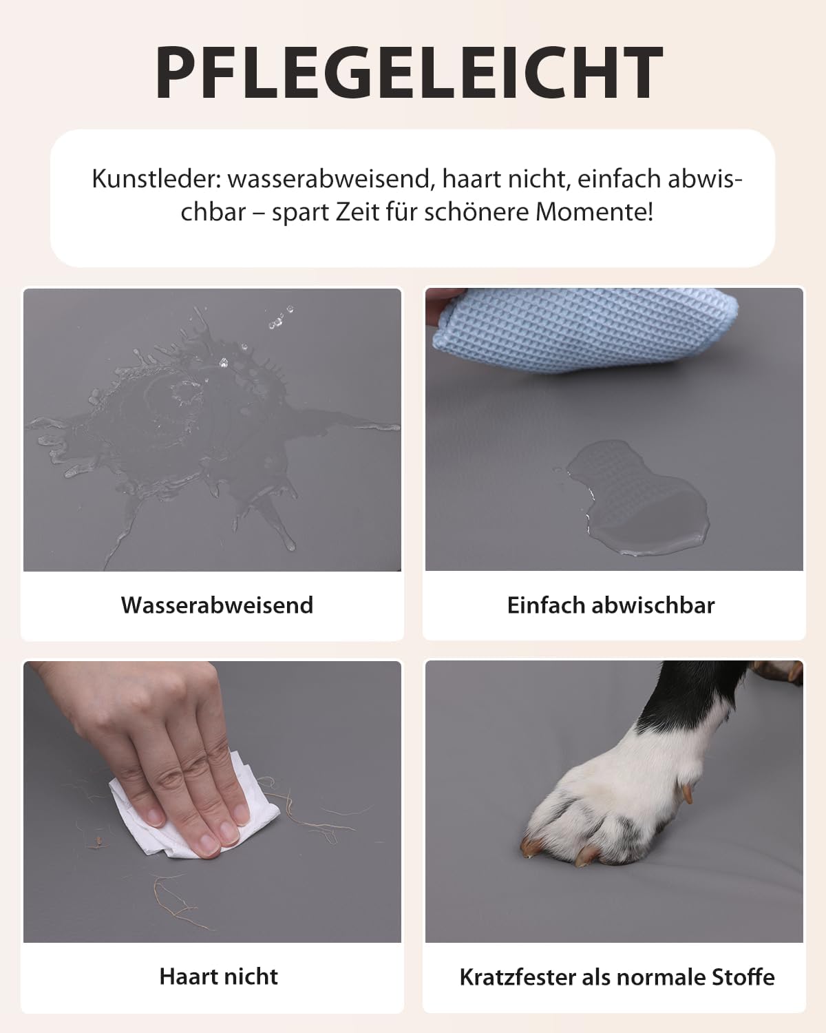 Thumbnail 1 de Favodormir cuccia interno Taglia Media in ecopelle impermeabile 91x68 cm, cuscino in schiuma a uovo e fodera lavabile