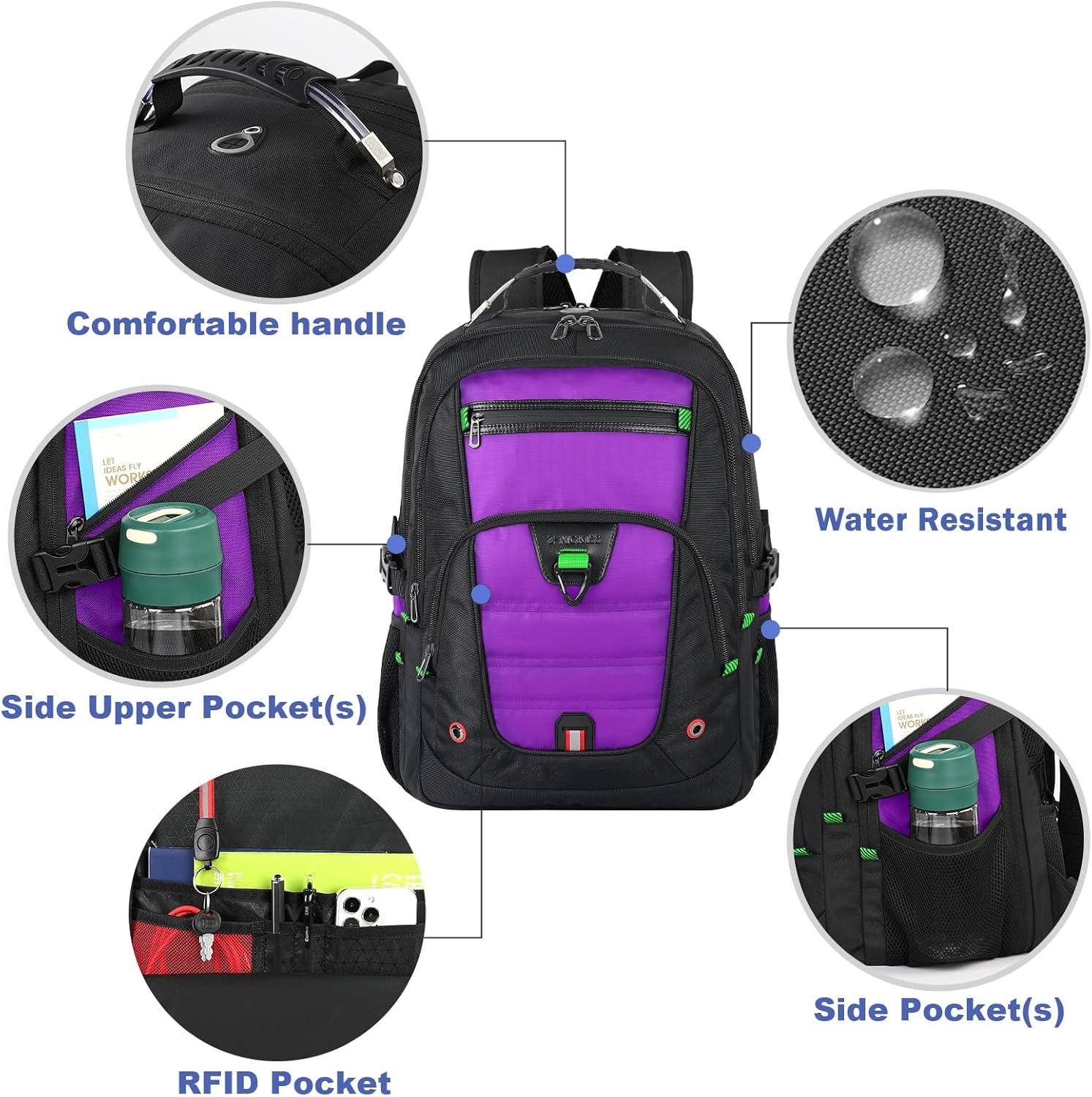 Thumbnail 1 de Z-MGKISS Z-MGKISS Travel Laptop Backpack 52L (TSA Approved, 17.3-inch) – extra large overnight rucksack