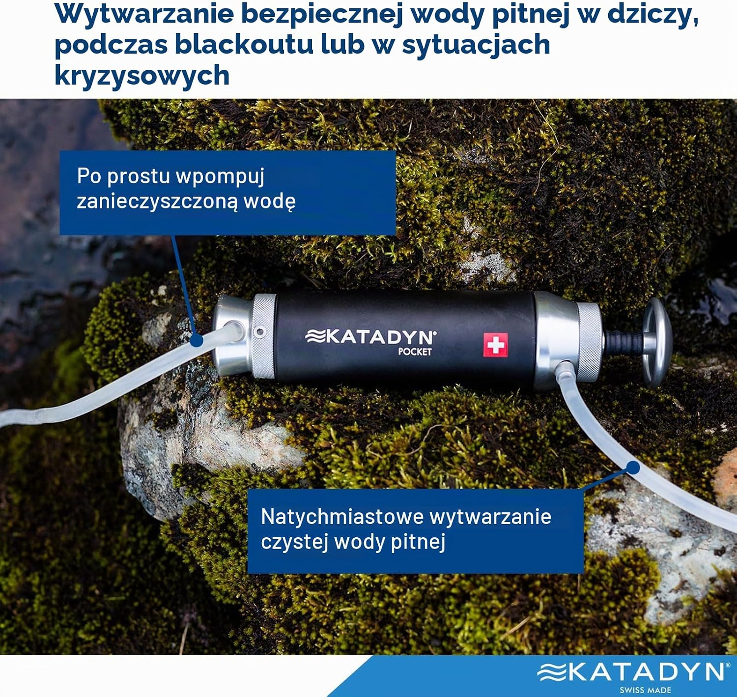 Detalle 1 de KATADYN Pocket Tactical – ręczny filtr do wody z włóknem szklanym