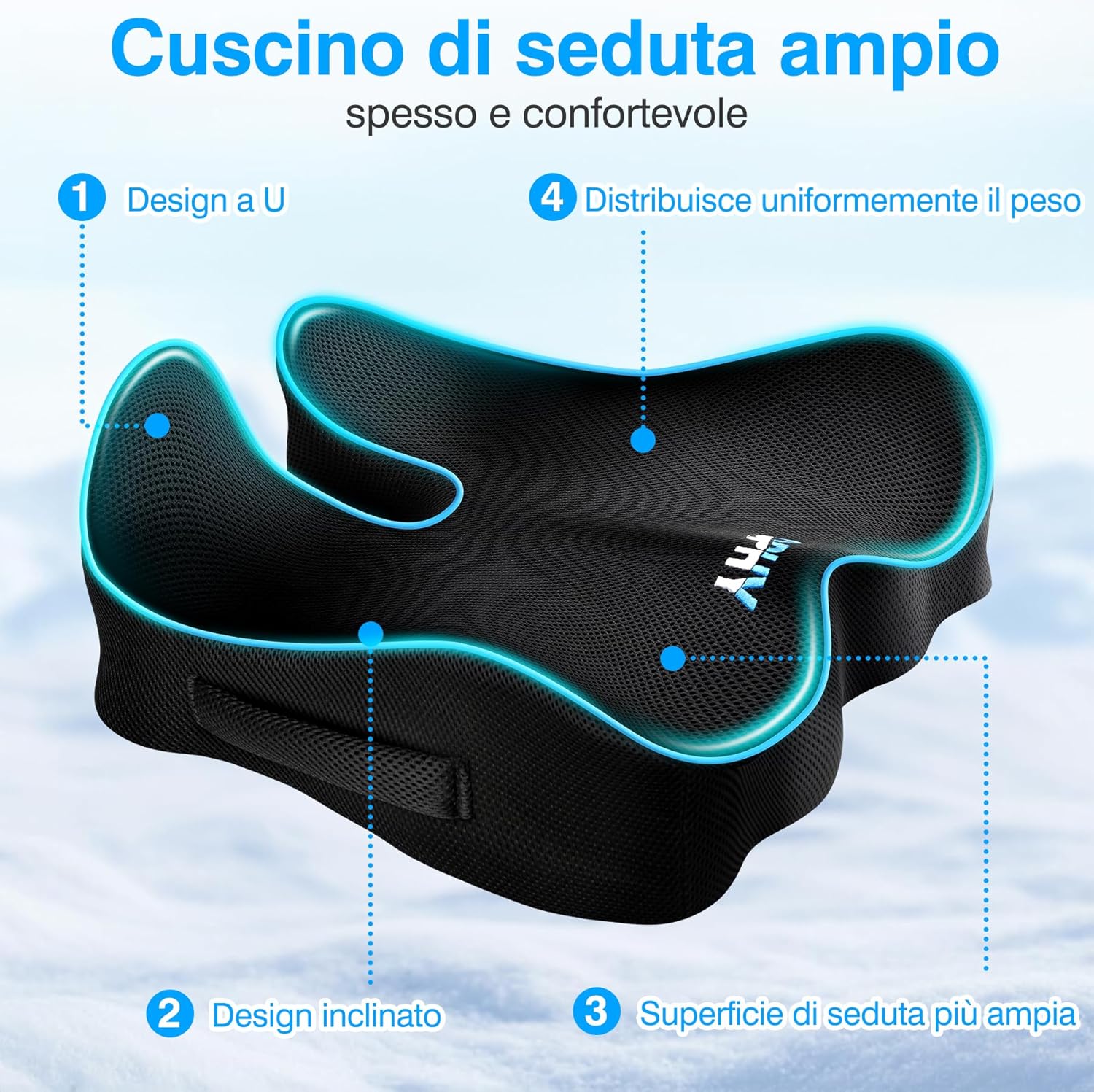 Thumbnail 2 de Ophy Cuscino Sedia – Memory Foam Premium a Forma U, comfort morbido e supporto completo