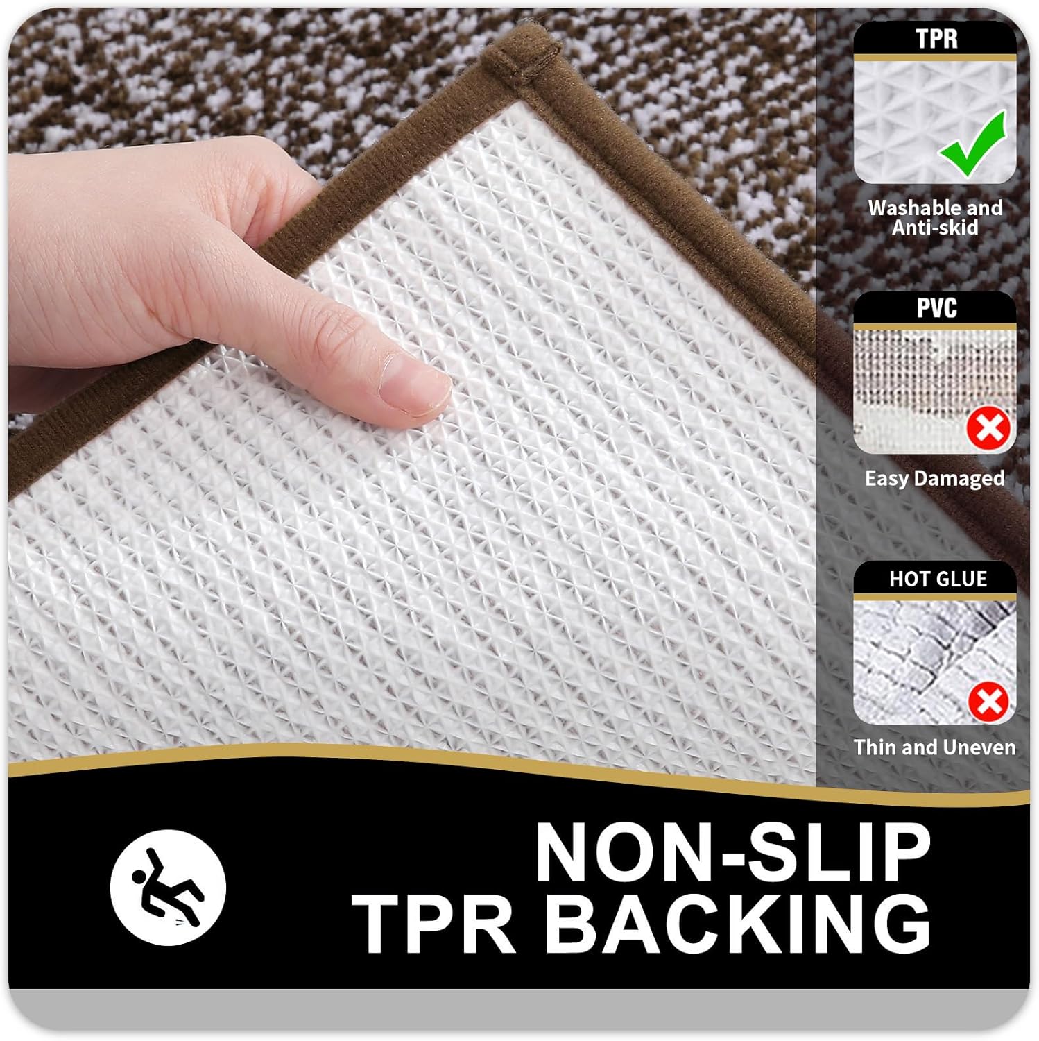 Thumbnail 4 de OLANLY Microfiber Bathroom Rugs 24x16 (Brown) — Extra Soft, Non-Slip, Machine Washable Bath Mat