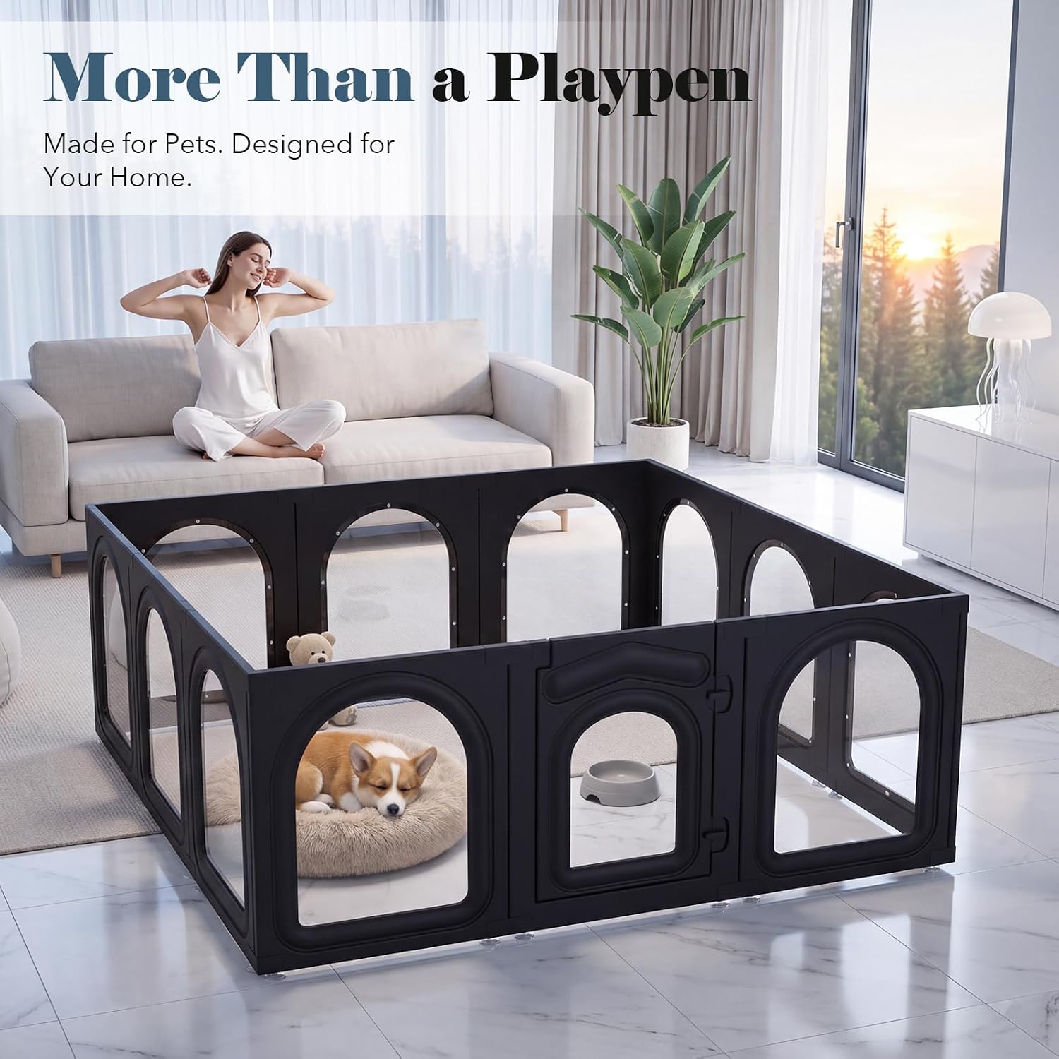 Thumbnail 6 de Acrylic Dog Playpen, 8 Panels