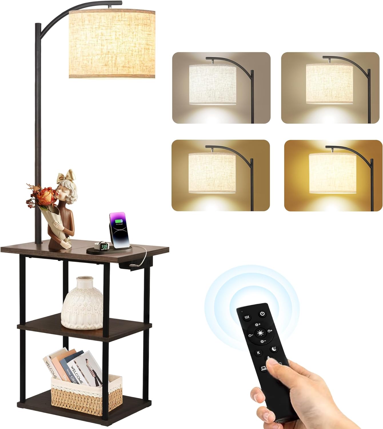 Thumbnail 6 de PESRAE Floor Lamp with Table 9W LED