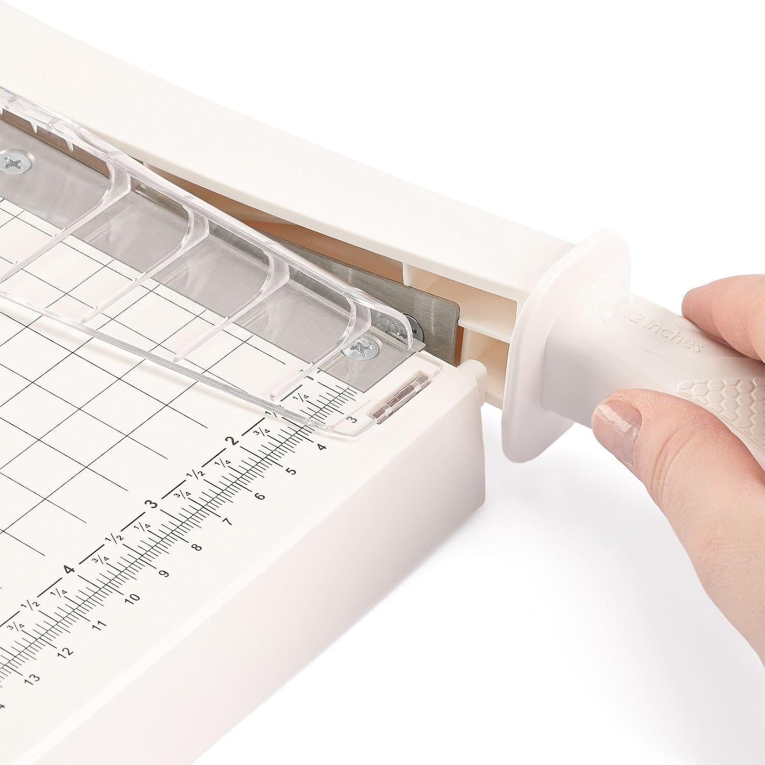 Detalle de Vaessen Creative Massicot Guillotine 30 cm Blanc – Coupe-papier fiable pour scrapbooking