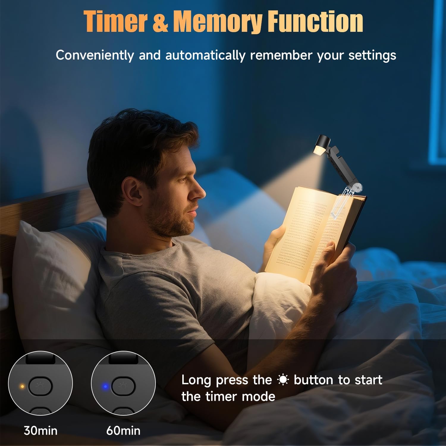 Detalle de Electight Lámpara de Lectura LED Clip: comodidad portátil con brillo ajustable