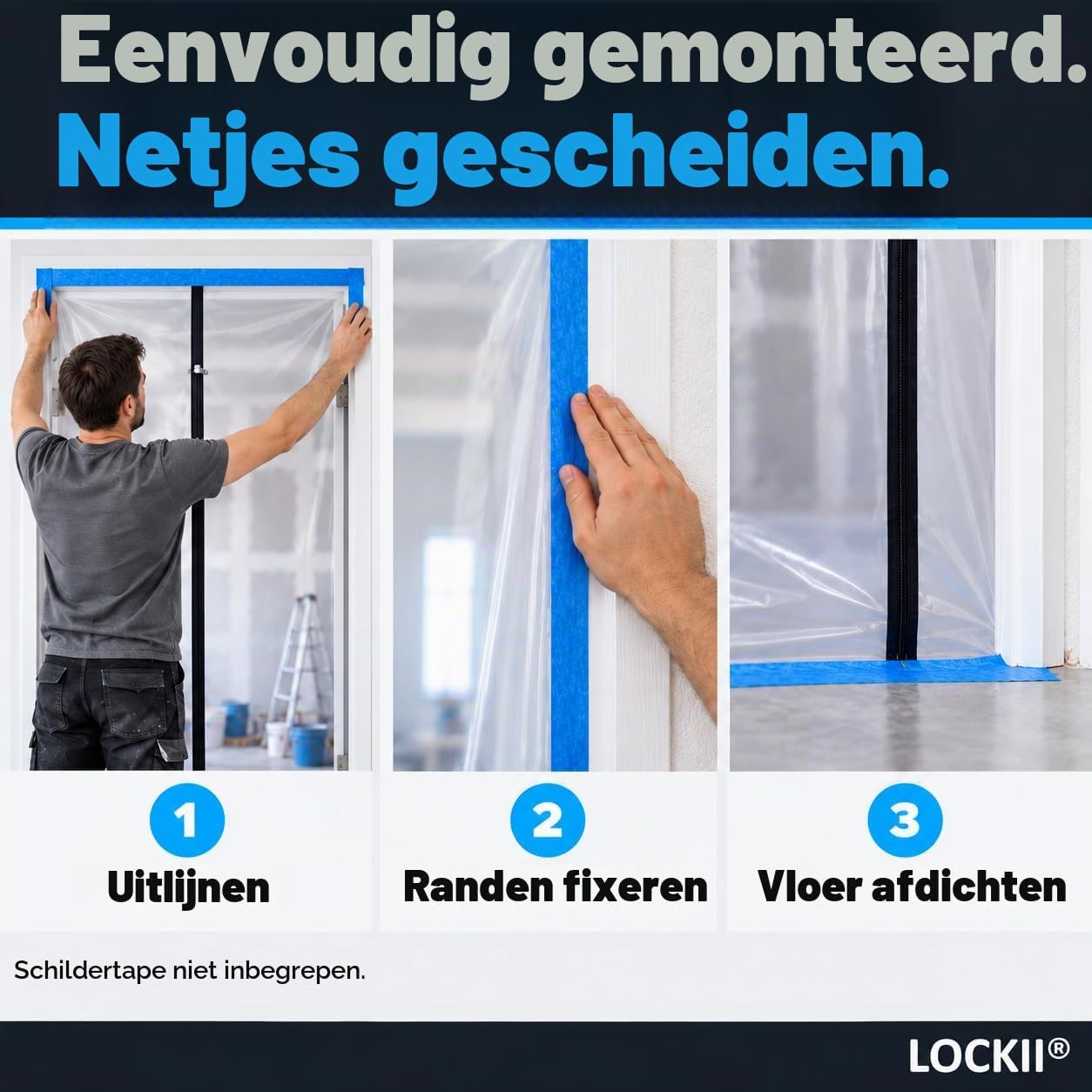 Detalle 2 de LOCKII Staubschutztür_I_2 STK stofwerende deuren met rits, 1,20 x 2,20 m