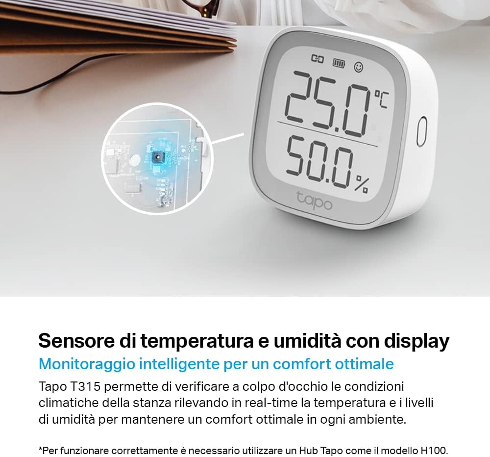 Detalle 2 de Tapo T315: Monitor Intelligente di Temperatura e Umidità con Display E-Ink da 2,7