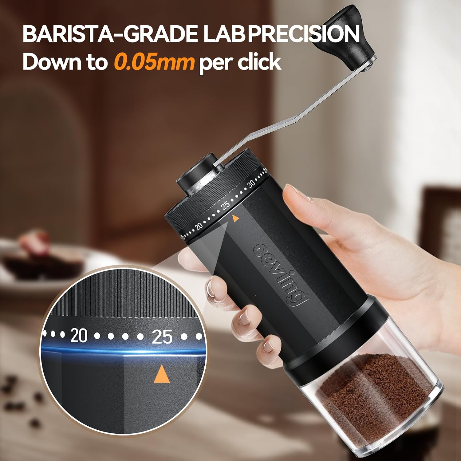Detalle de World's First 60g Large Capacity Manual Coffee Grinder by CEVING