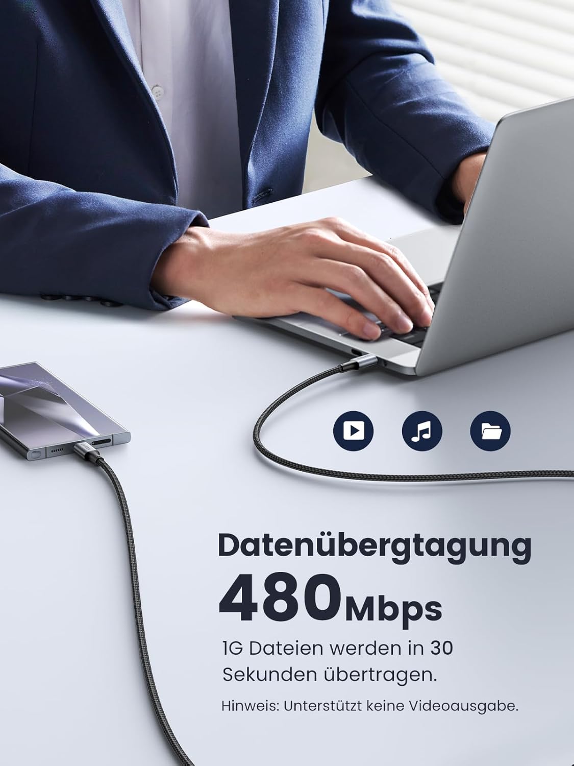 Thumbnail 4 de UGREEN USB C Kabel 100W 2 m Schnellladekabel