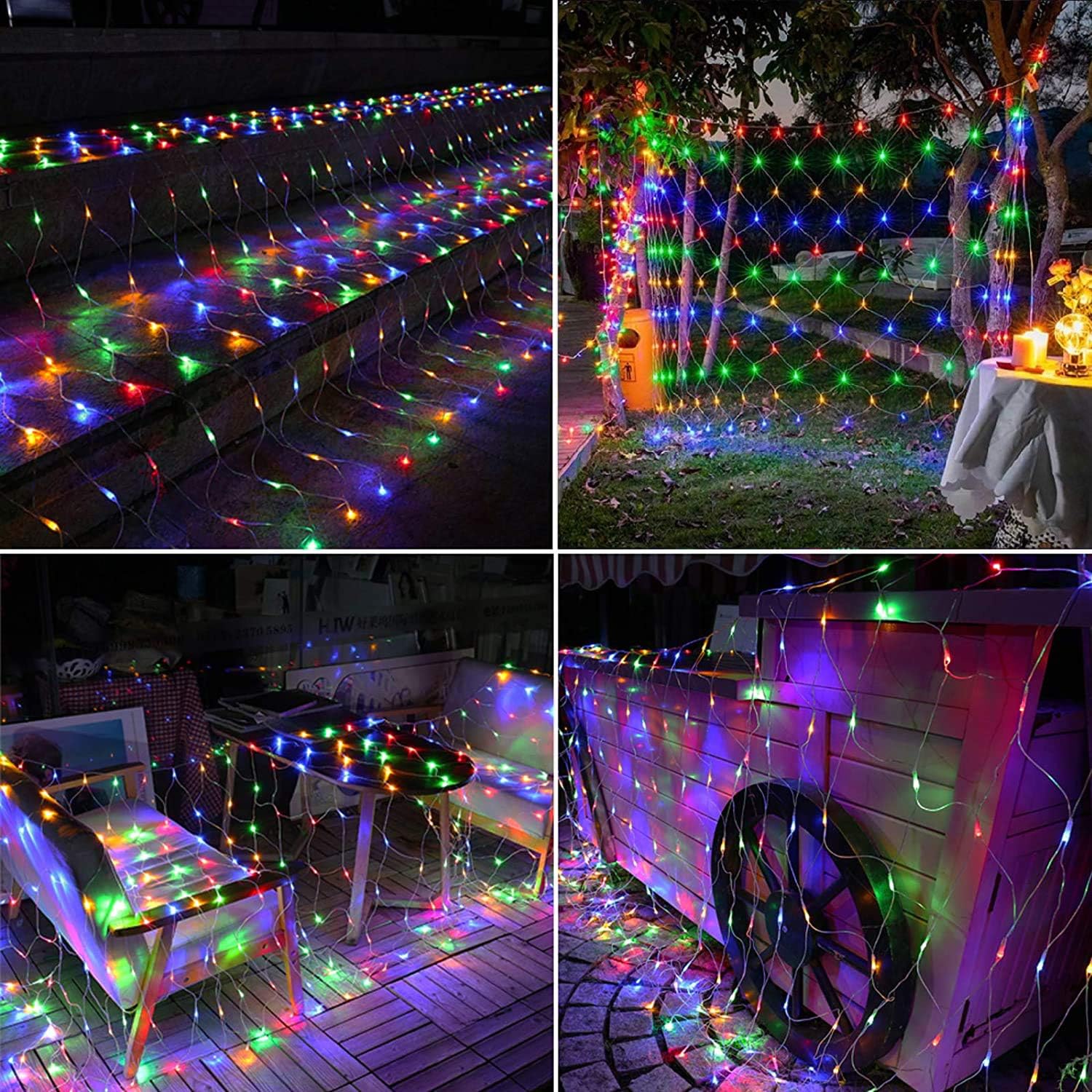 Detalle 2 de LYHOPE LED08240360 Christmas Net Lights, 12ft x 5ft, 360 Multicolour LEDs