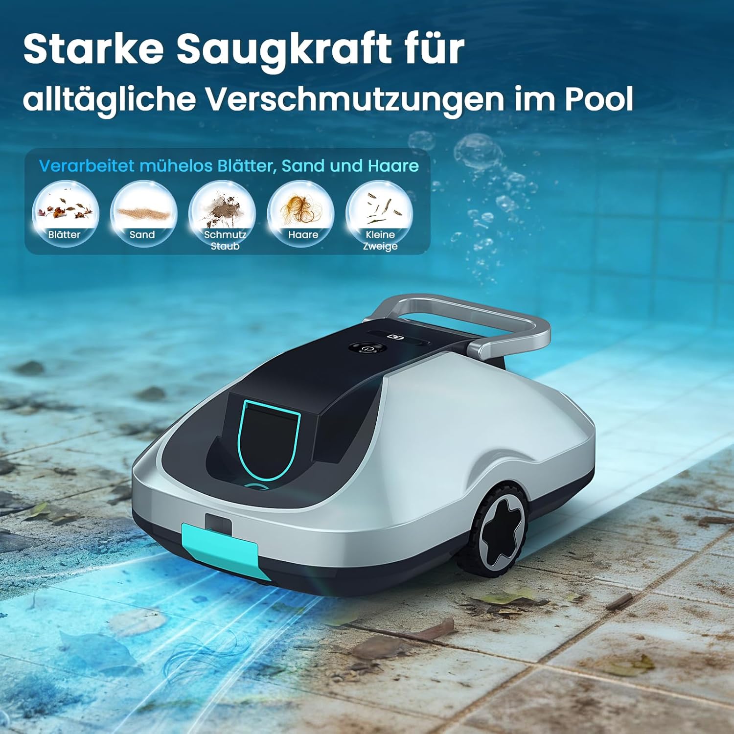 Thumbnail 1 de Kabelloser Poolroboter mit Akku: Poolroboter Akku C1 für bis zu 200 Minuten Laufzeit