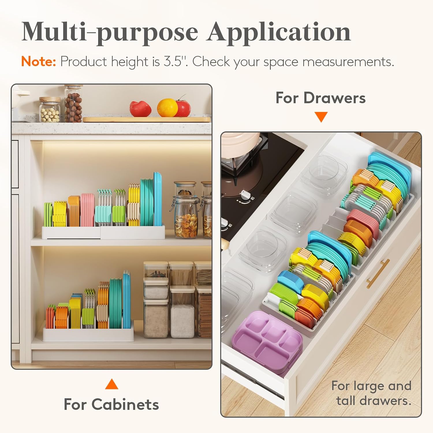 Detalle 2 de Lifewit Adjustable Lid Organizers, 6 Dividers ⚙