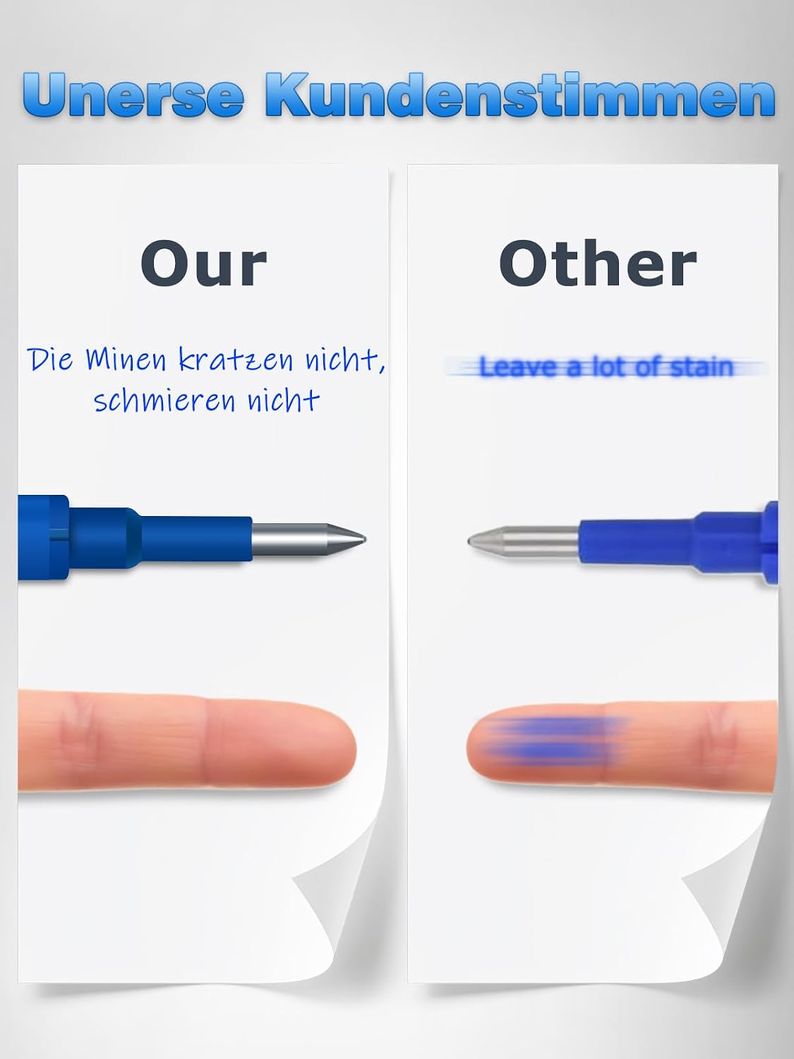 Detalle de 14x radierbare Ersatzminen 0,7 mm (blau) für Gelstifte – DealKits kompatibel mit Pilot FriXion & Eberhard Faber