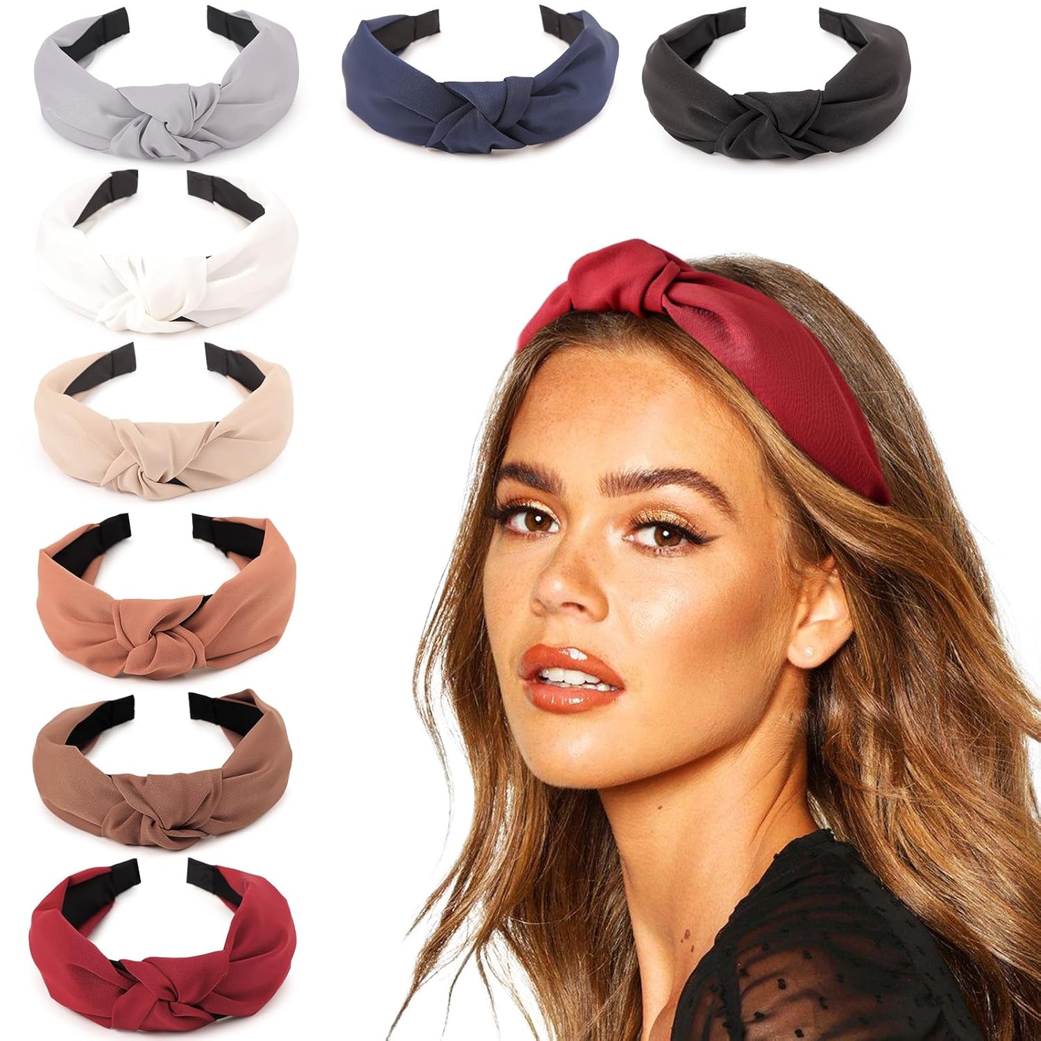 DRESHOW 8er-Set Damen Stirnband – elastische Kopfband Turban Haarschmuck