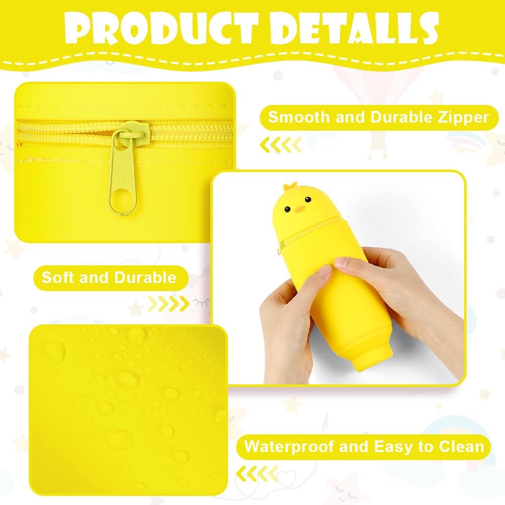 Detalle de Vicloon Trousse scolaire 2 en 1 rétractable en silicone ✏