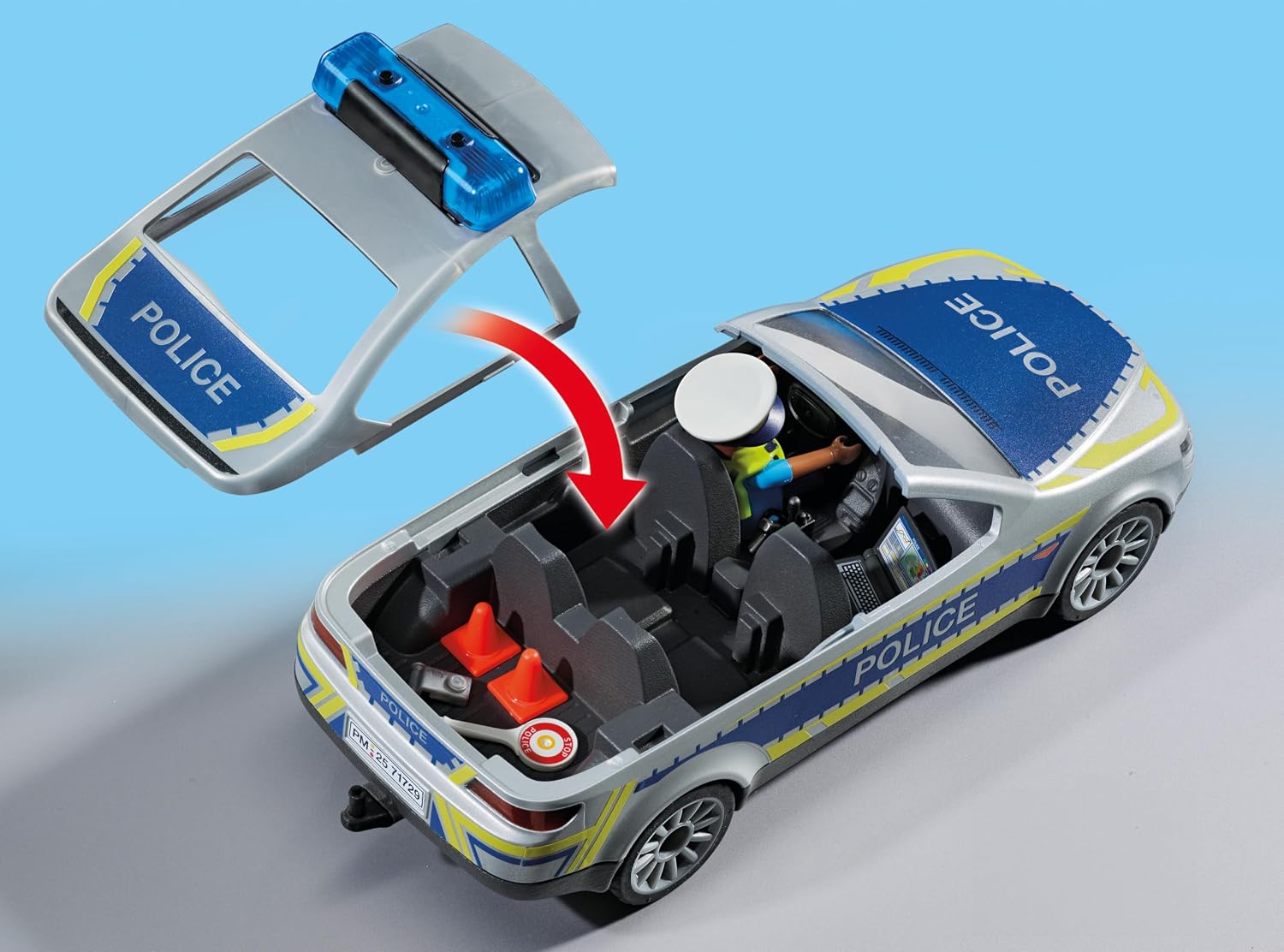 Detalle de PLAYMOBIL City Action Polizei Streifenwagen 71729 – Mit Polizei-Figur und Blaulicht