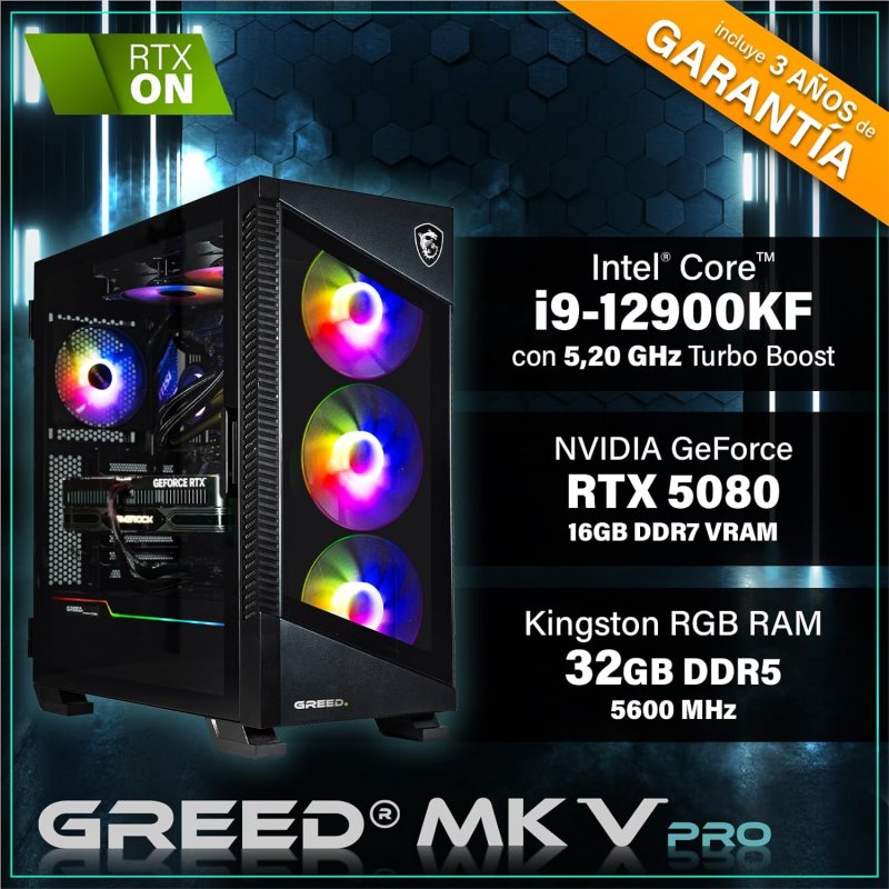 Detalle 2 de GREED MK5 Pro Ordenador 1 TB SSD RTX 5080 32 GB