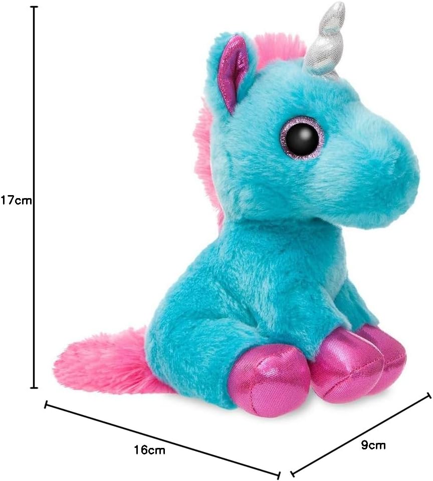 Thumbnail 3 de Aurora Sparkle Tales Moonbeam Unicorn soft toy (60860) in turquoise