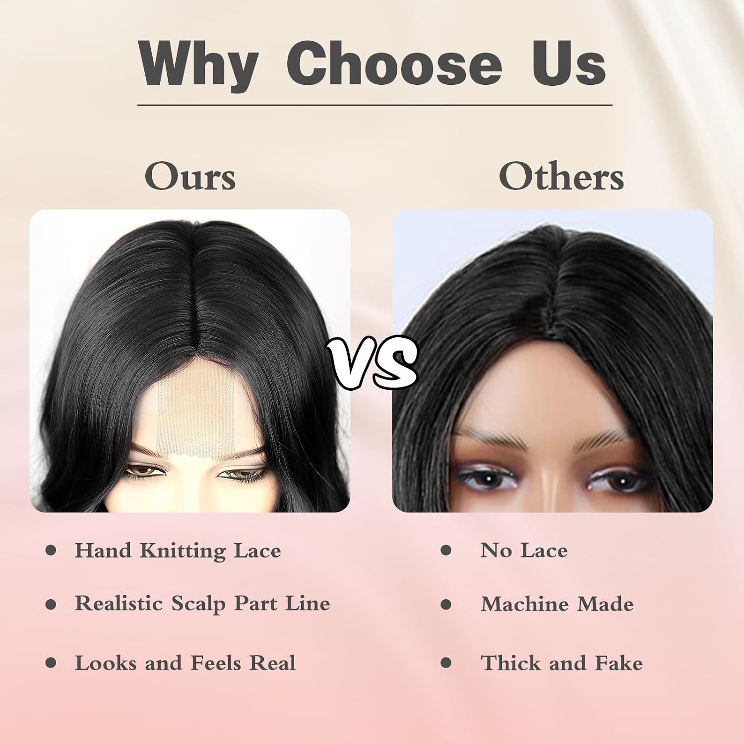 Thumbnail 6 de NAYOO 229219 26-Inch Long Wavy Black Synthetic Wig with Middle Part