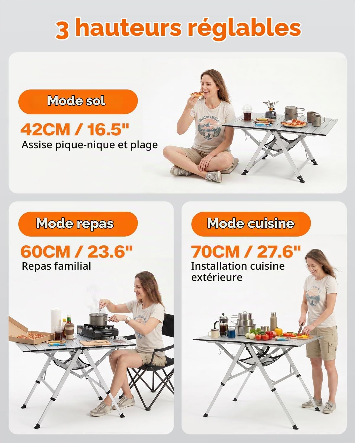 Thumbnail 4 de Sportneer Y21-80602-77-TSEU opvouwbare campingtafel 90 x 60 cm in aluminium