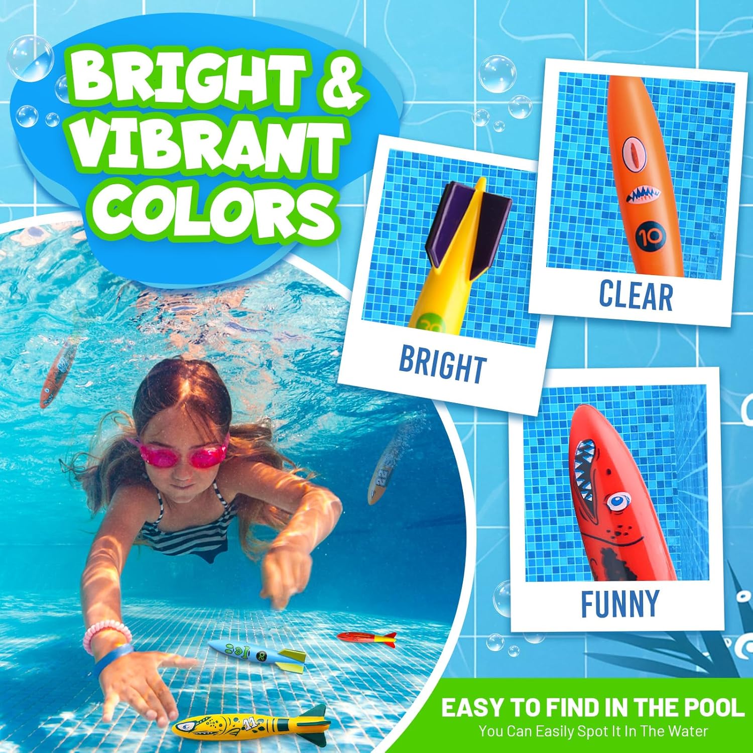 Thumbnail 2 de Dive Rings Pool Toys 9-Pcs Diving Set