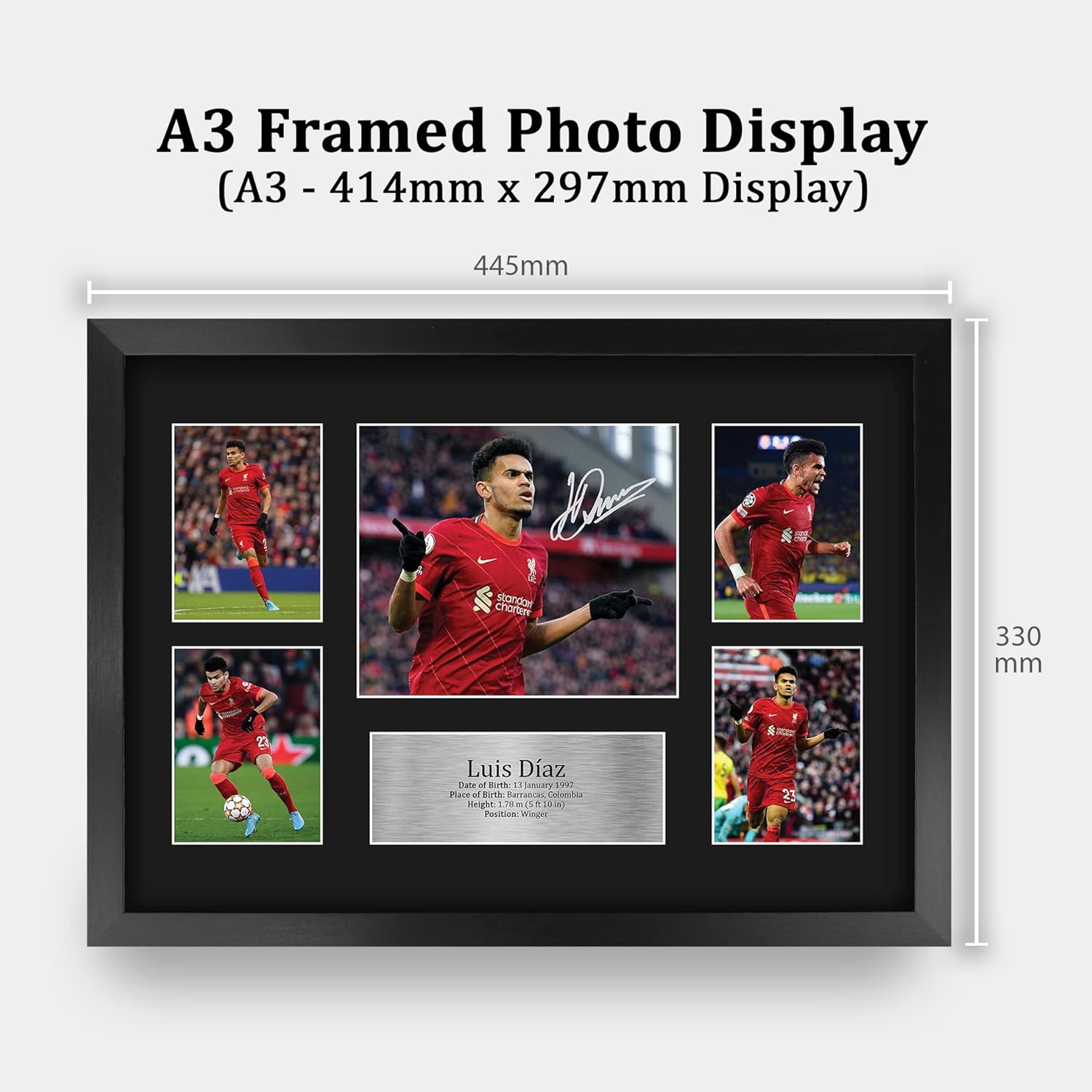 Thumbnail 1 de HWC Trading FR A3 Luis Diaz Liverpool framed signed memorabilia photograph display (A3)