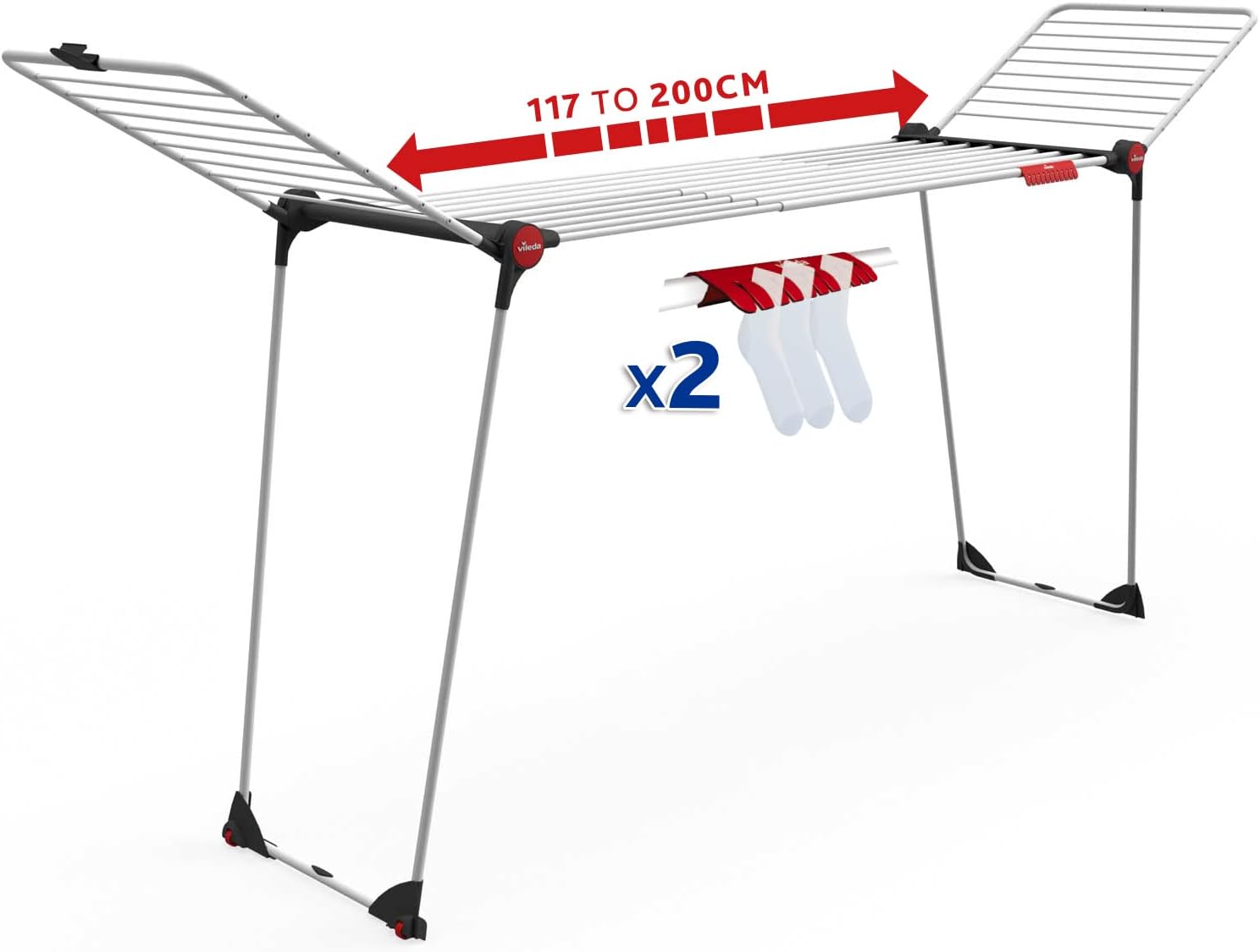 Detalle de Vileda Infinity Flex Plus – Stendibiancheria telescopico estensibile fino a 2 m per grandi carichi