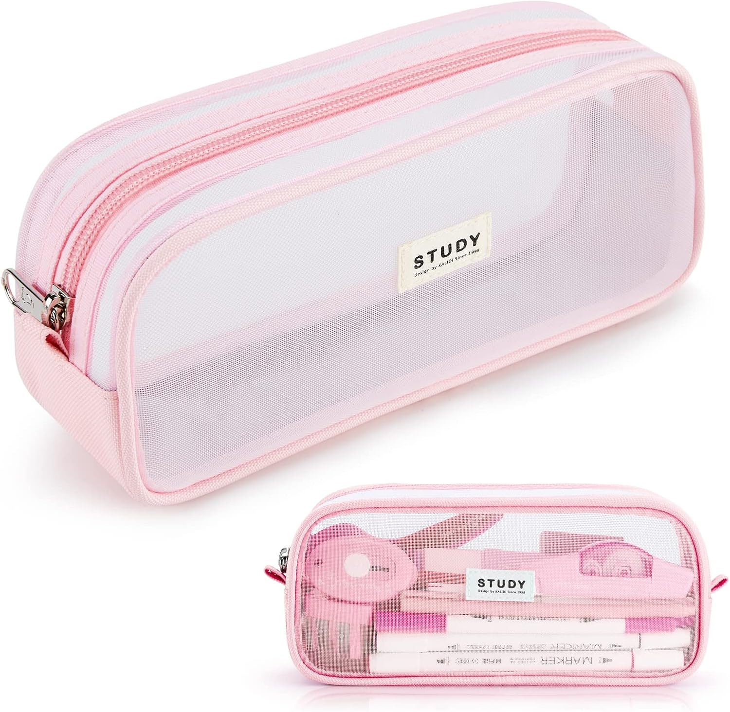 KALIDI Clear Pencil Case Large Pen Bag (Transparent Stationery Pouch)