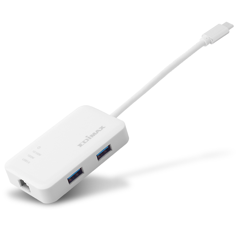 Detalle 2 de Edimax EU-4308: Adaptador USB‑C con 3× USB 3.0 y Ethernet Gigabit