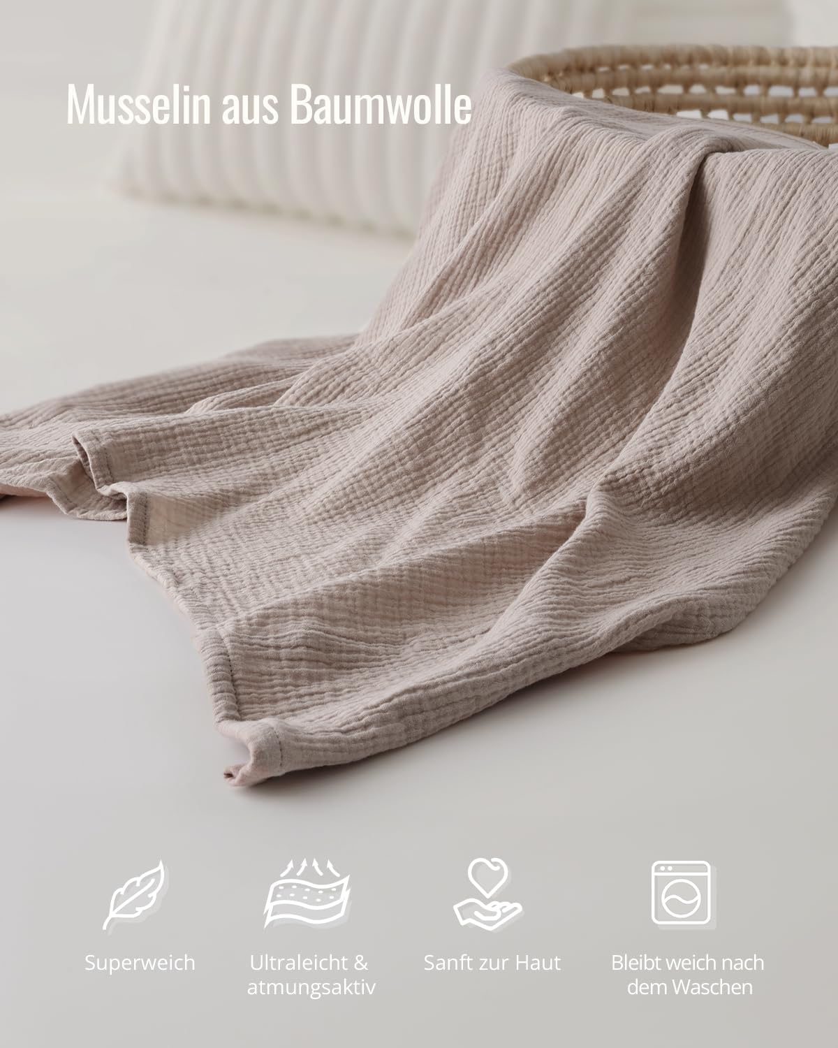Detalle de Blissful Diary Muslin Nursing Cover for Breastfeeding – Agreeable Gray
