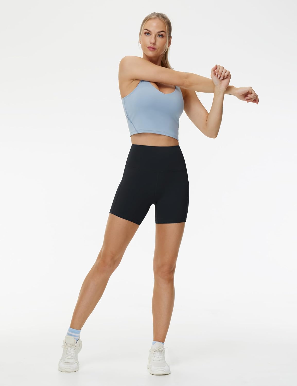 Thumbnail 5 de THE GYM PEOPLE Short yoga taille haute 12,7 cm