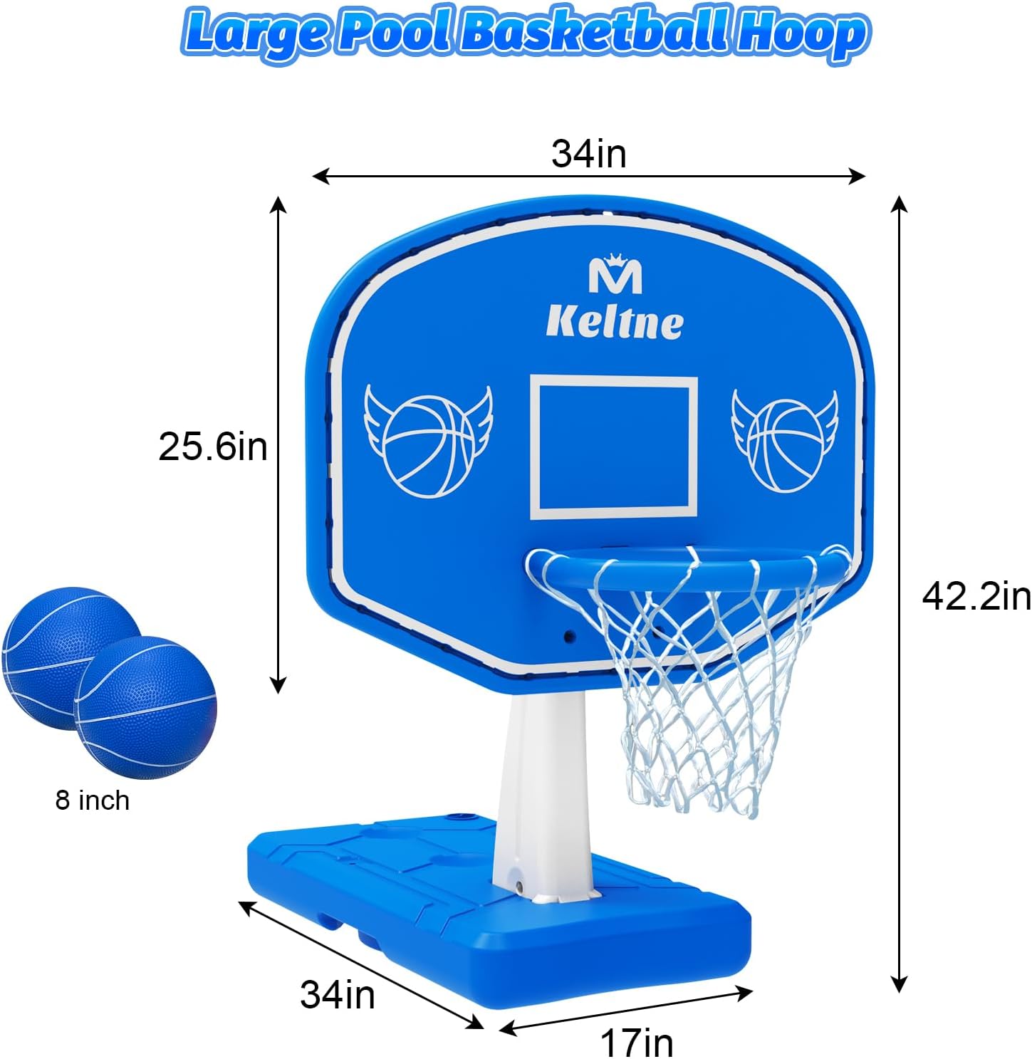 Detalle de Dahivs Pool Basketball Hoop: Large Poolside Hoop Set for Water Games