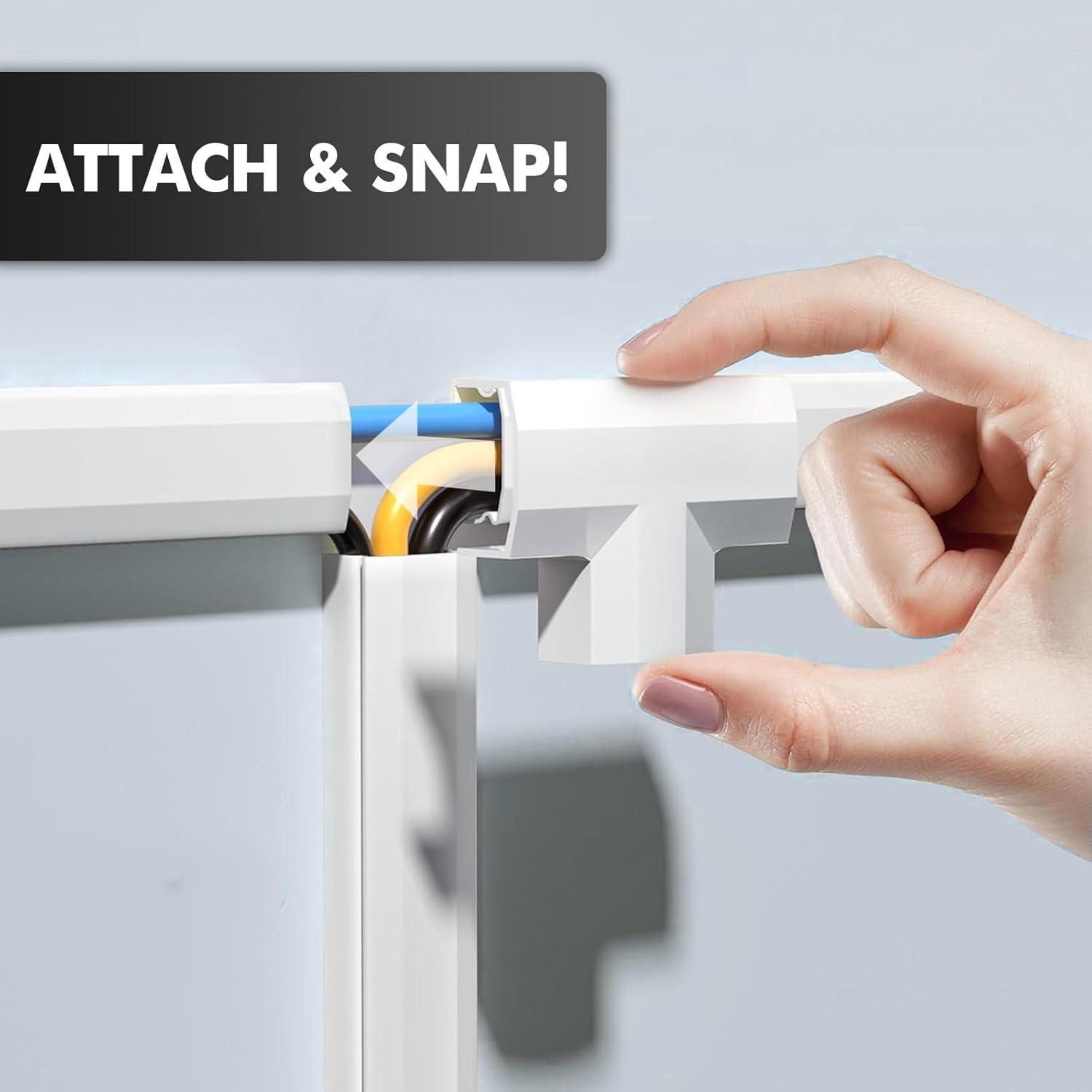 Thumbnail 3 de Shinfly 2.4m Self-Adhesive Cable Trunking Kit (Mini Trunking) – White, 25mm x 13mm (6-pack)
