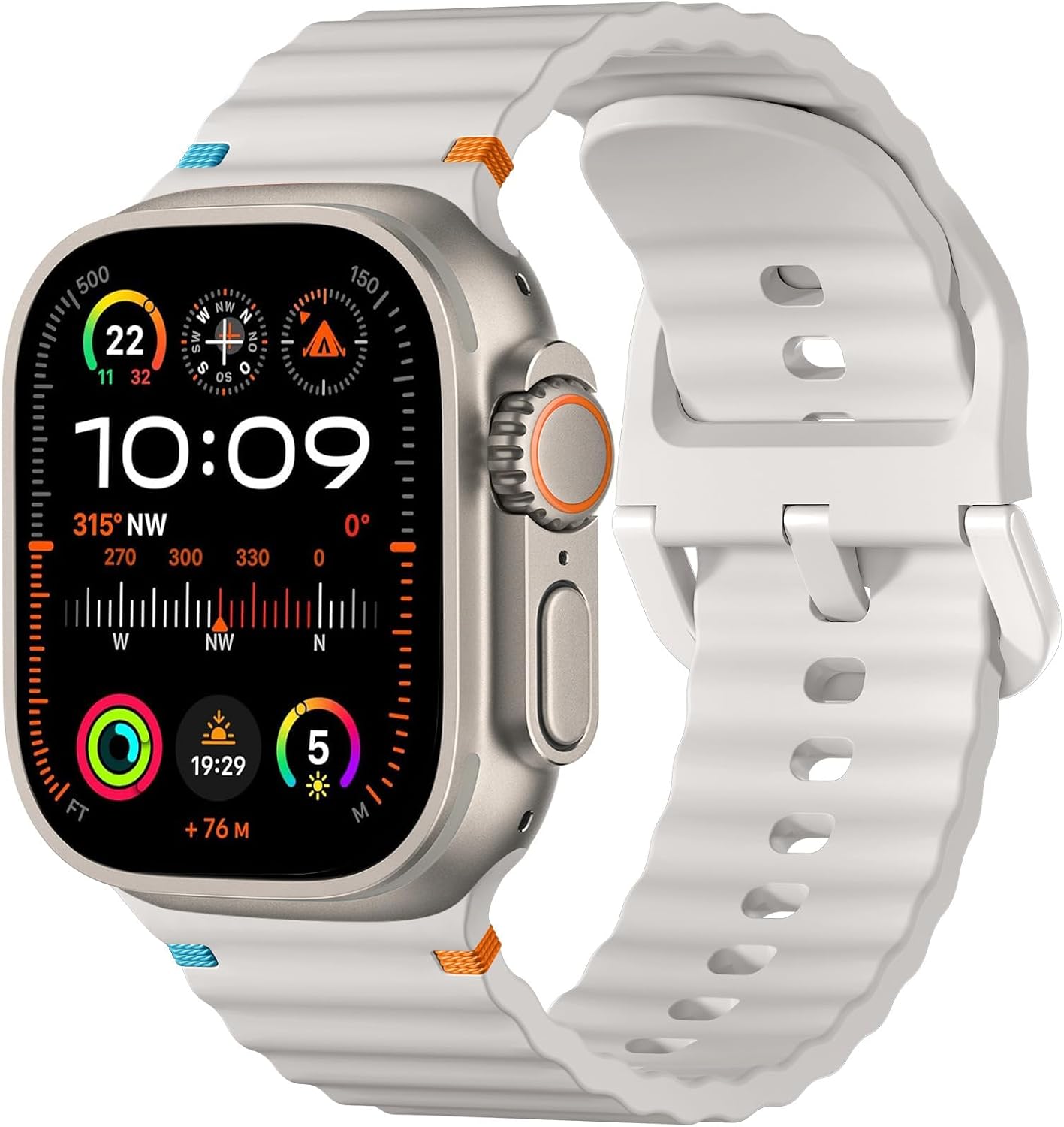 Detalle de Netolo Sport Straps: Soft Silicone Band for Apple Watch Series 10 to Ultra 2 (46mm–42mm) – Colourful, Breathable and Durable