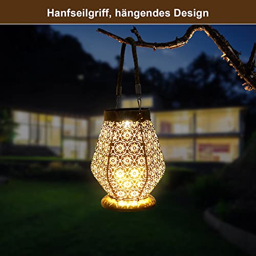 Thumbnail 4 de OUILA Solarlampen für Außen – 2er Set LED Solarleuchten in Gold, IP65