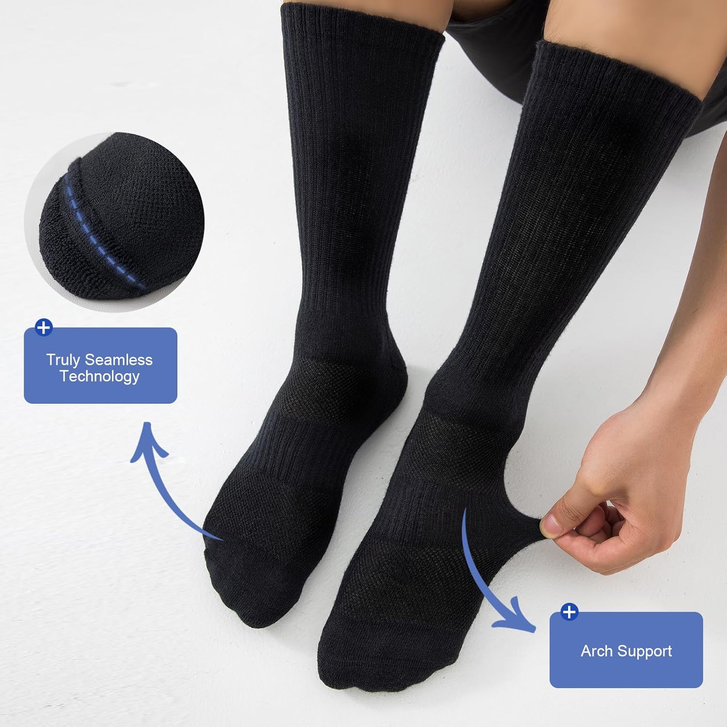 Thumbnail 6 de SockWaddles Calzini Unisex in Cotone senza Cuciture, Sportivi e Traspiranti – 6 Paia