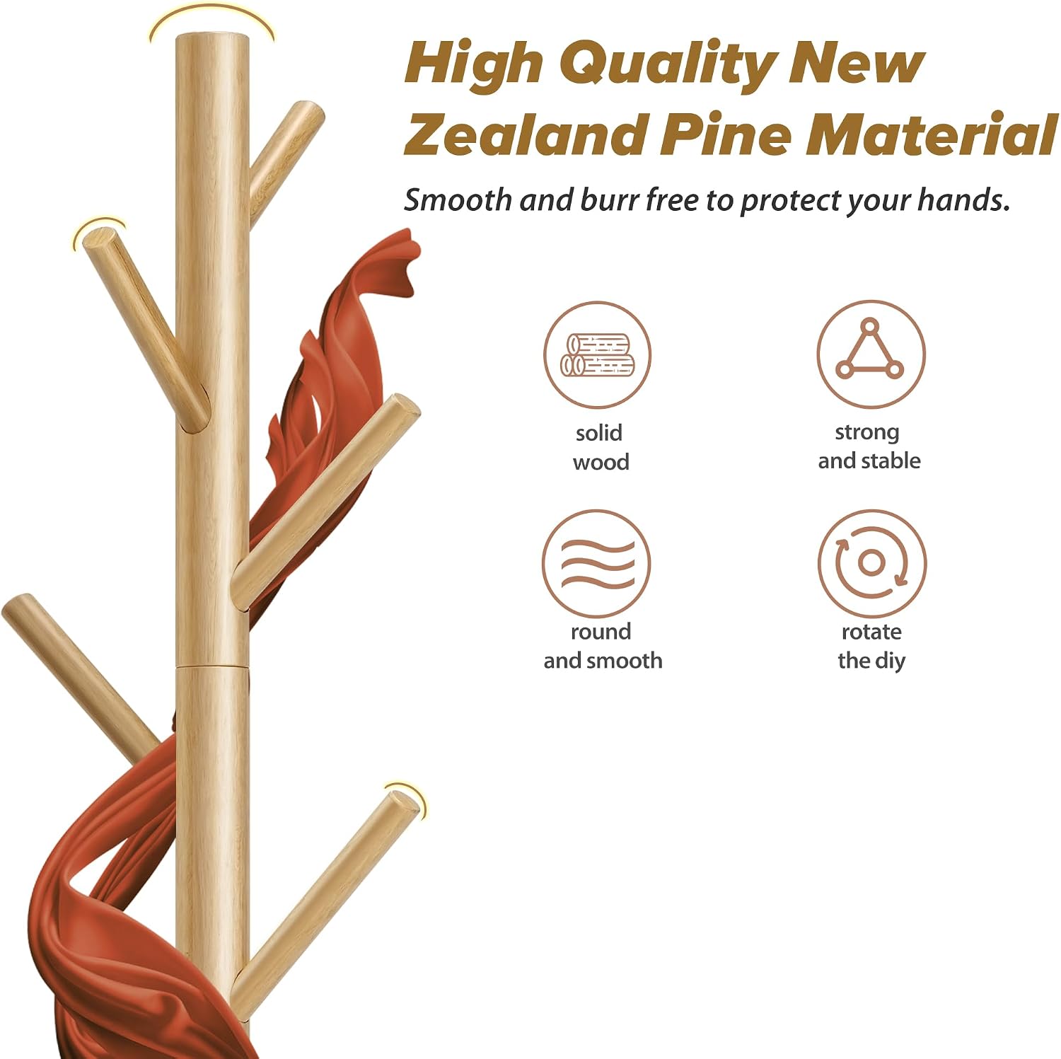 Thumbnail 2 de Azaeahom Coat Rack 3-Height, 8 Hooks