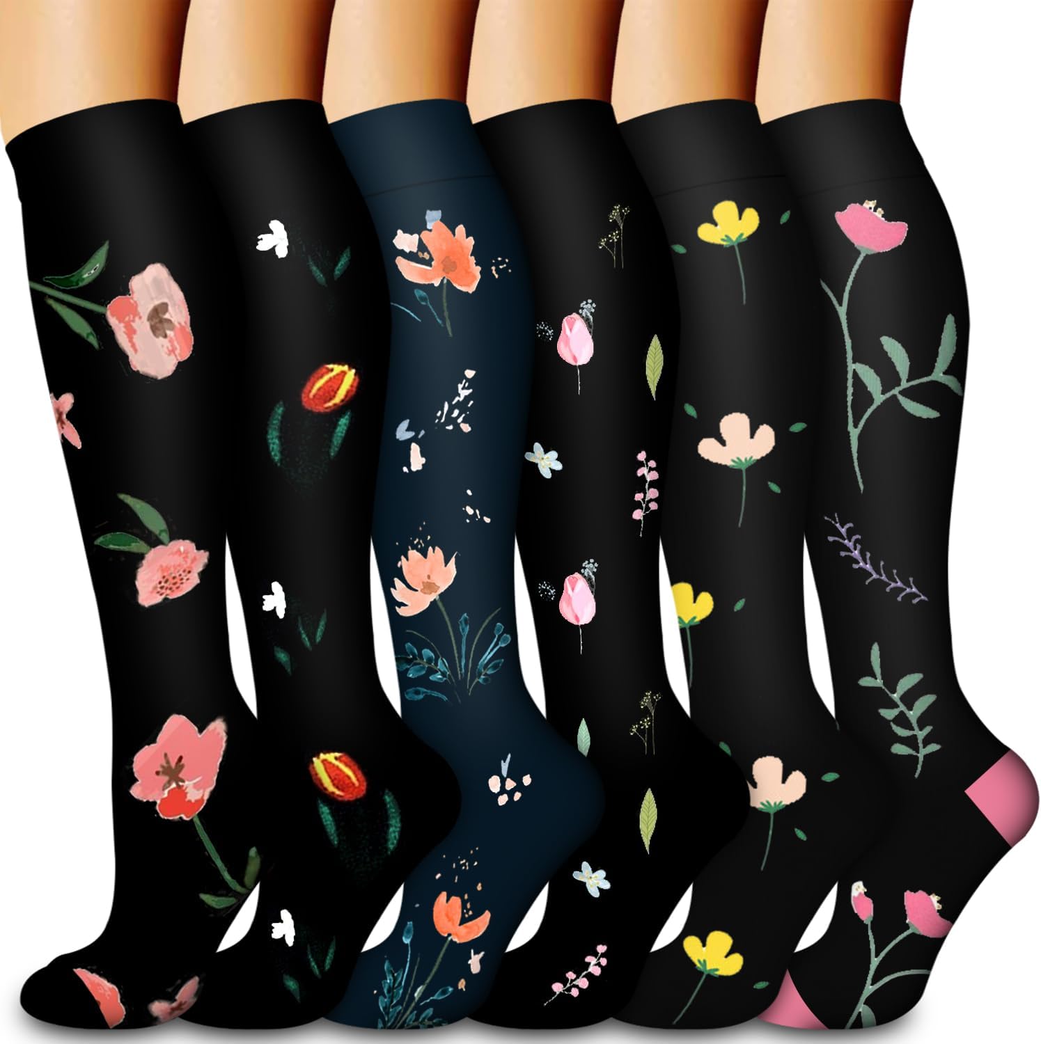 Detalle de Laite Hebe Compression Socks for Women & Men — Graduated Support, 6 Pairs