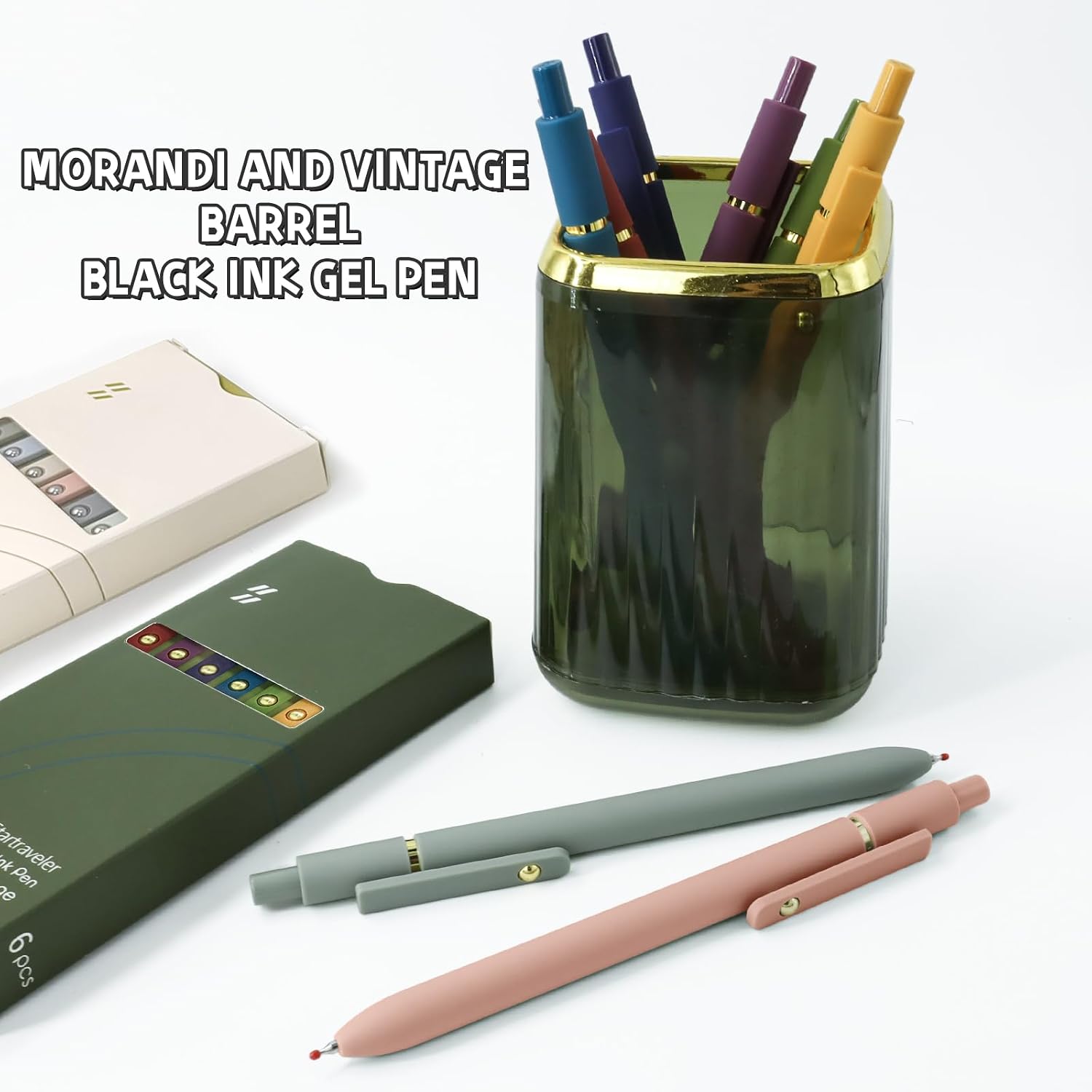 Detalle de UIXJODO 12-Piece Gel Pen Set, 0.5 mm Black Ink, Soft Grip