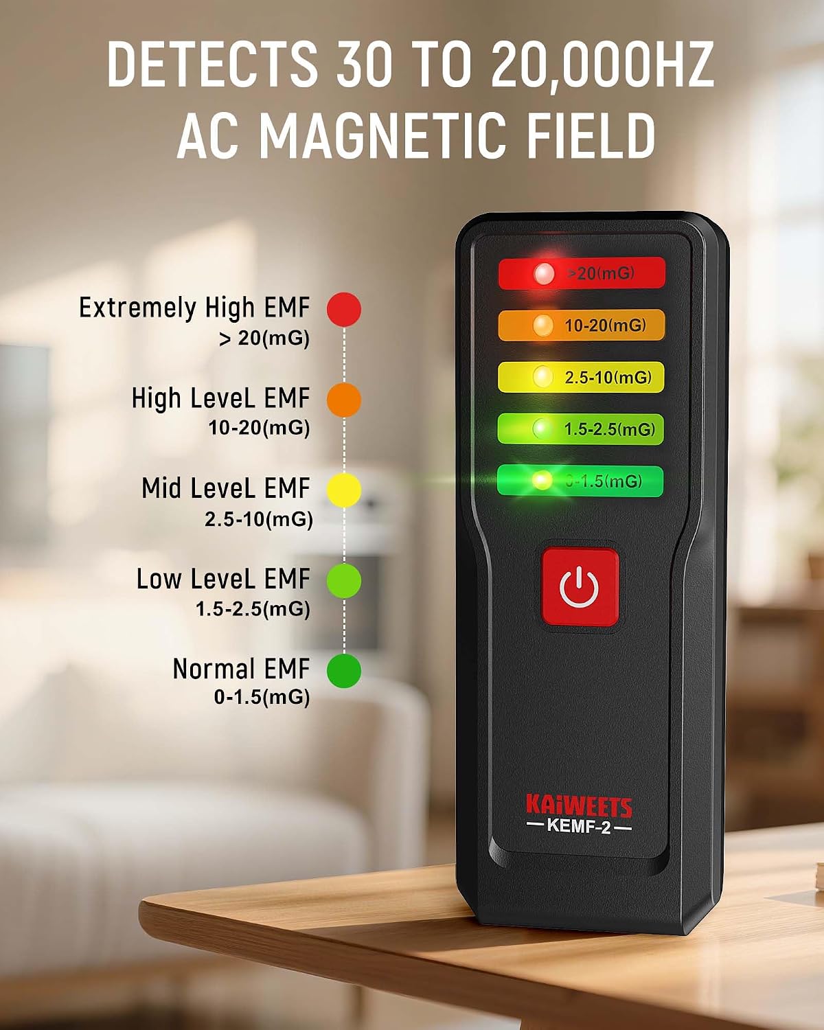 Thumbnail 1 de KAIWEETS EMF Meter 0.1–20 mG for EMF testing 📟