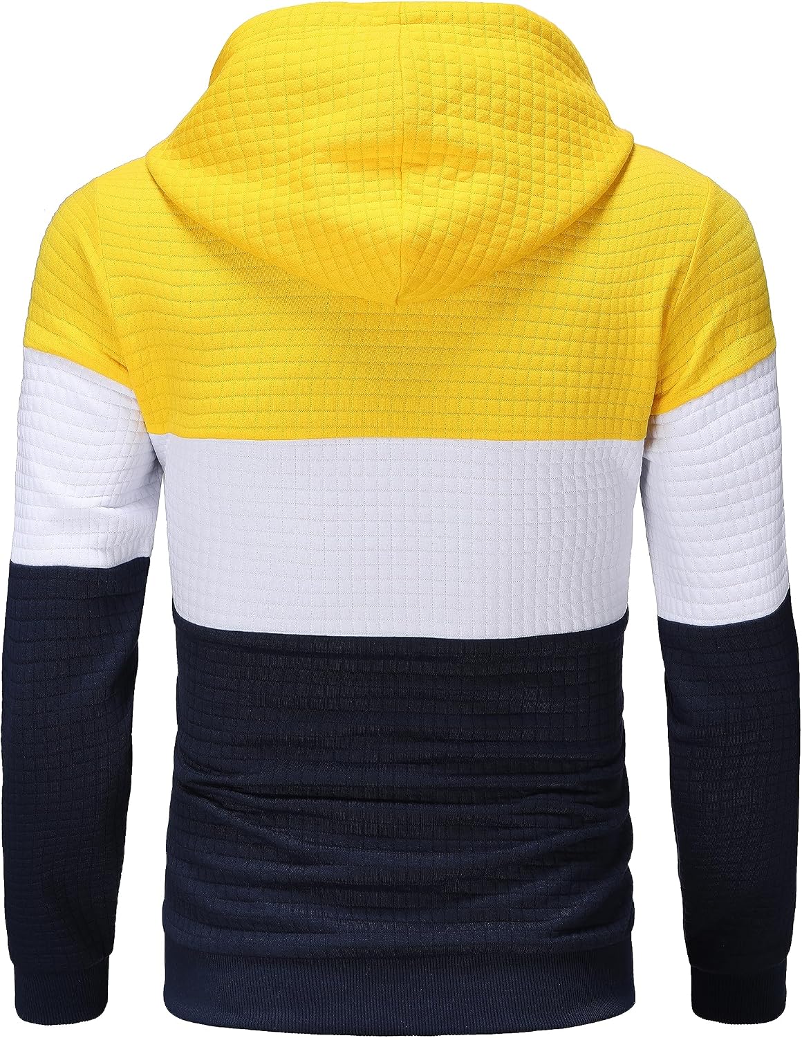 Detalle de YuKaiChen Herren Pullover Patchwork Hoodie mit Taschen – Jacquard Farbblock Langarm