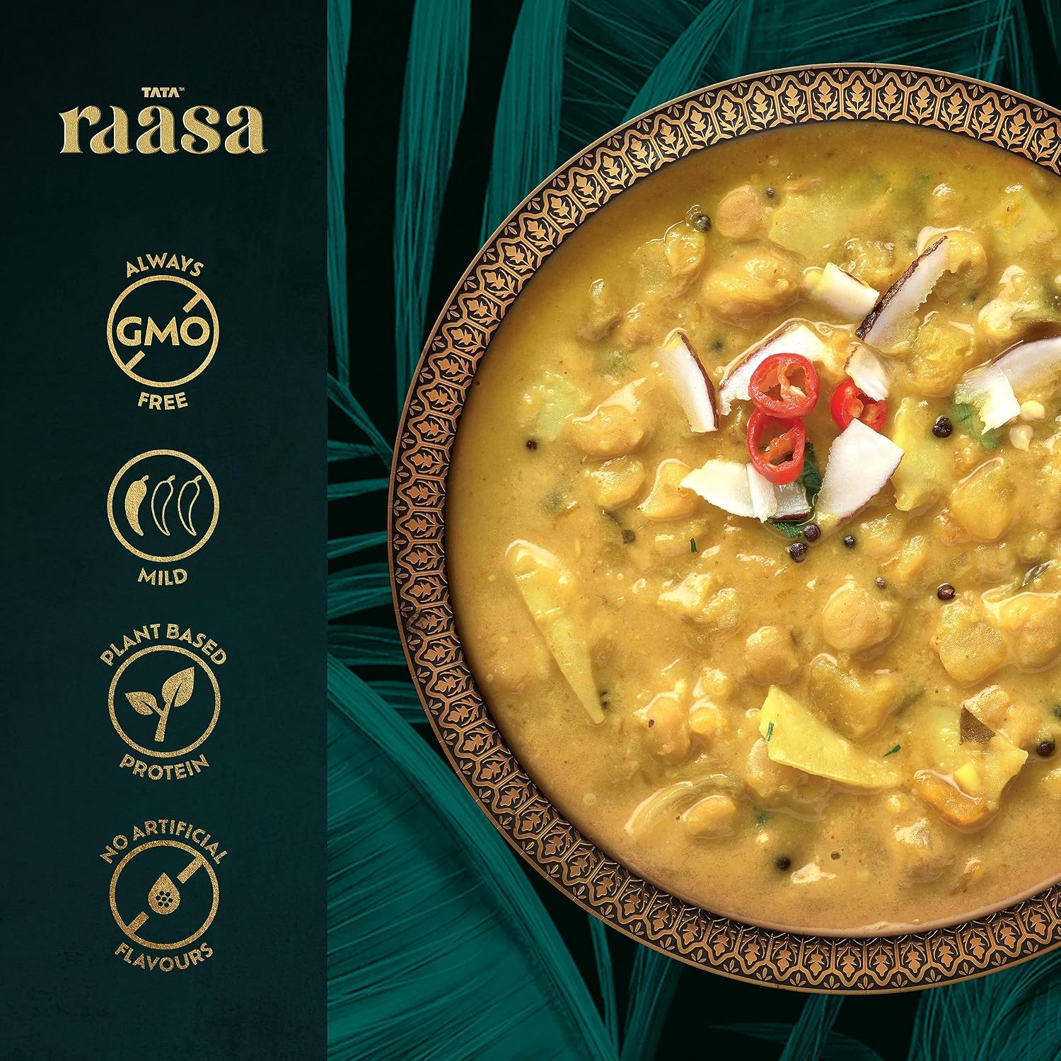 Detalle 2 de Tata Raasa Rich Coconut Lentils, Vegan-Friendly, Non-GMO, 10 Ounce, Pack of 6